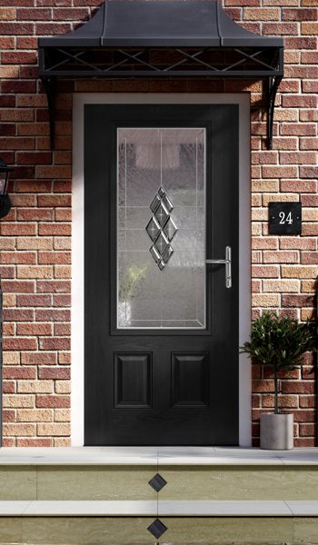 Large glass panel exterior door fitted by Creamside